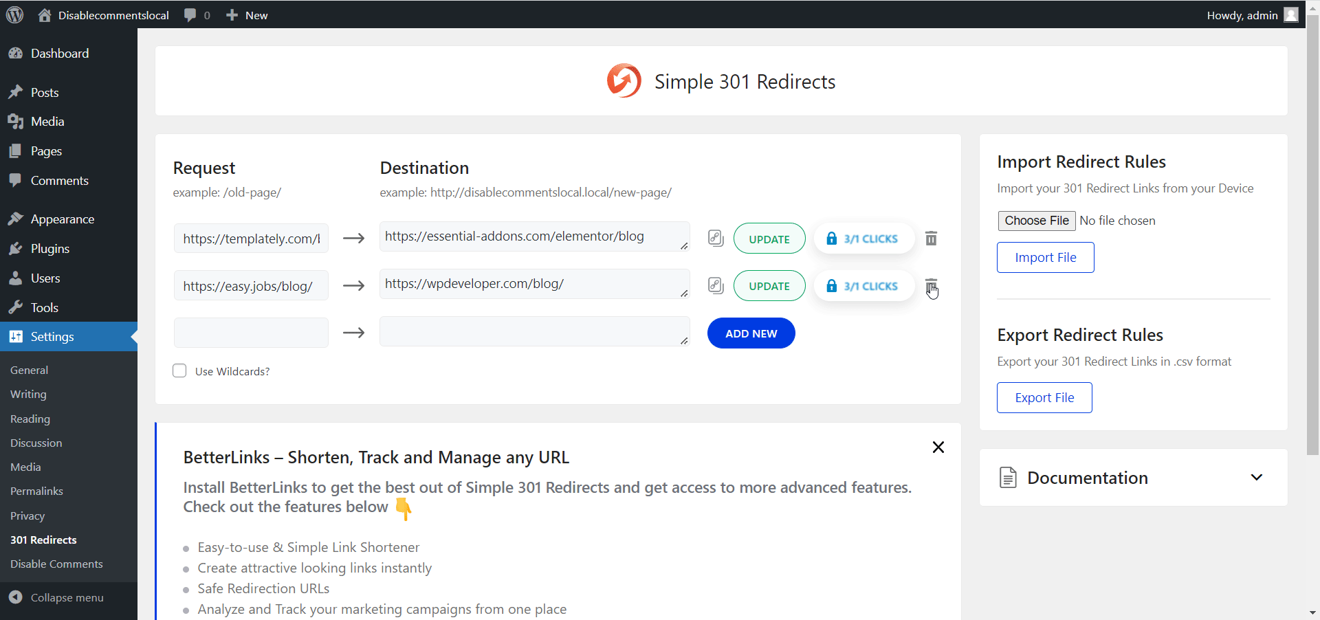 Delete A Redirect Link
