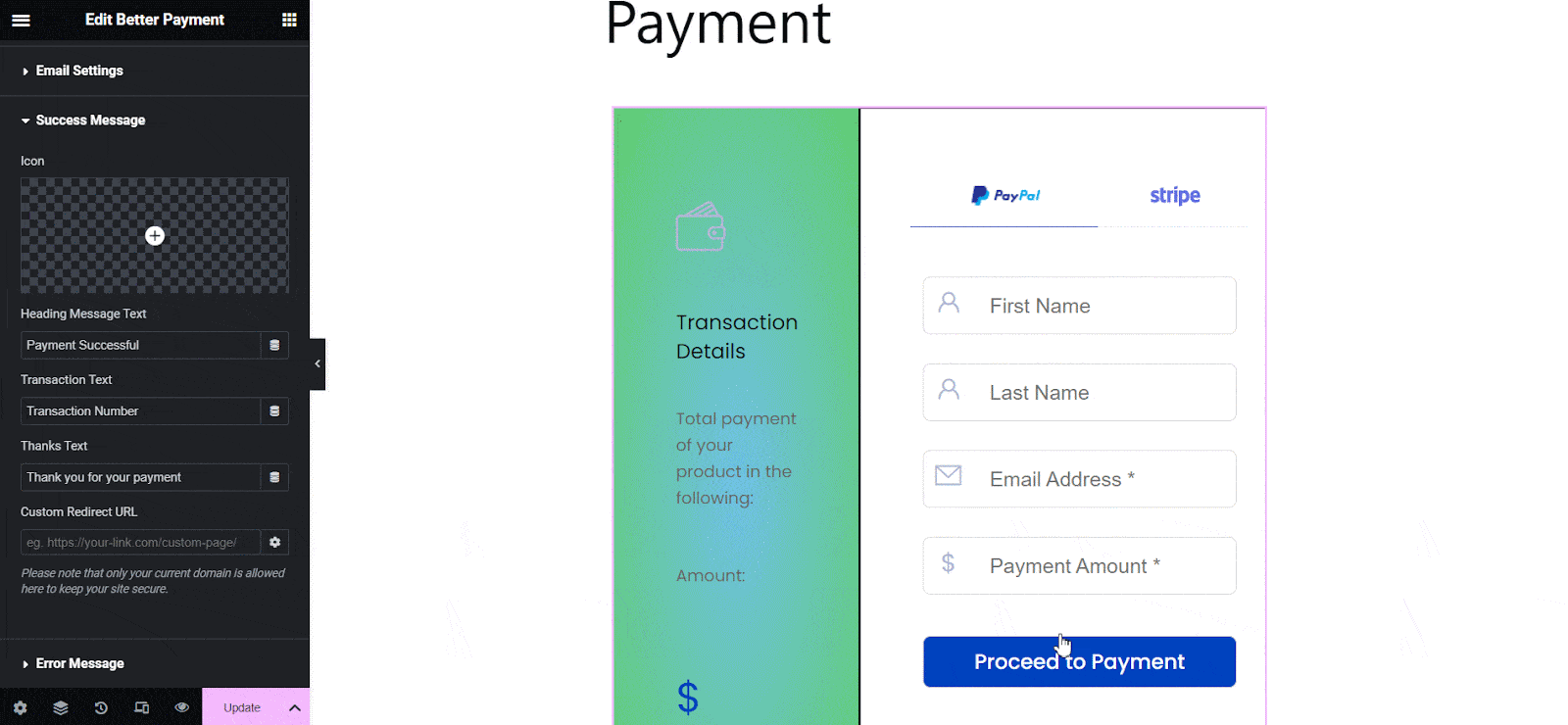 Style Payment Form In Elementor Style Payment Form In Elementor