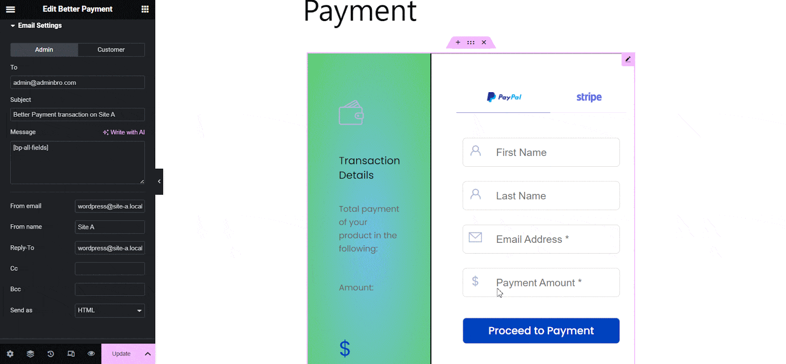 Style Payment Form In Elementor Style Payment Form In Elementor