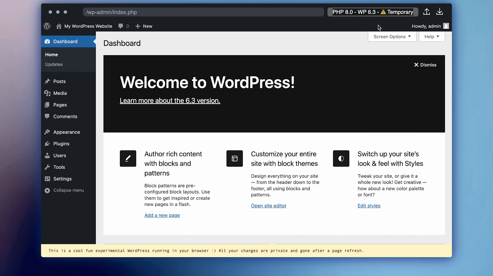 WordPress Playground: WordPress Playground: