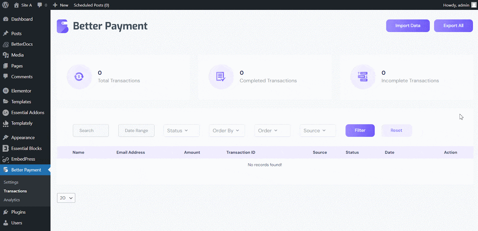import and export transactional data import and export transactional data