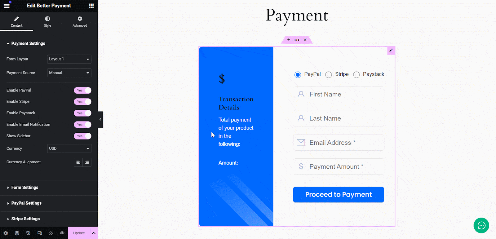 Update Form Layouts Update Form Layouts