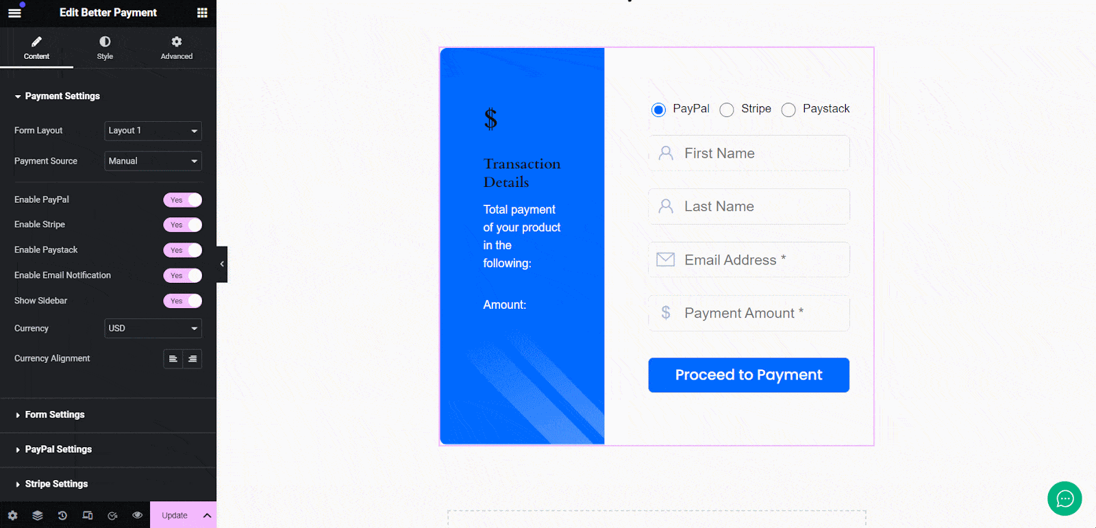 Update Form Layouts Update Form Layouts