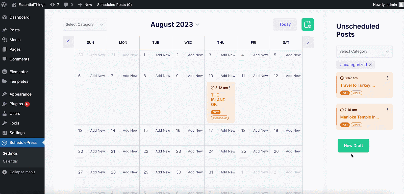 Schedule Calendar Schedule Calendar