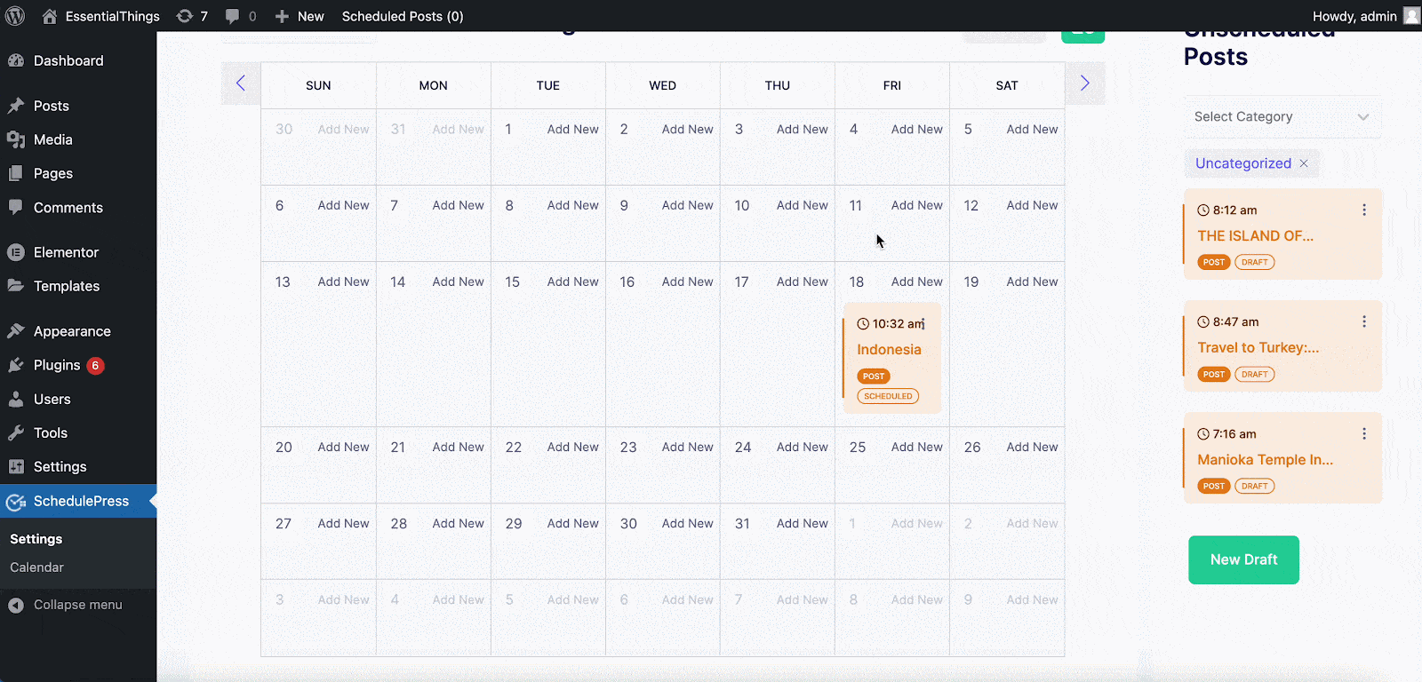Schedule Calendar Schedule Calendar