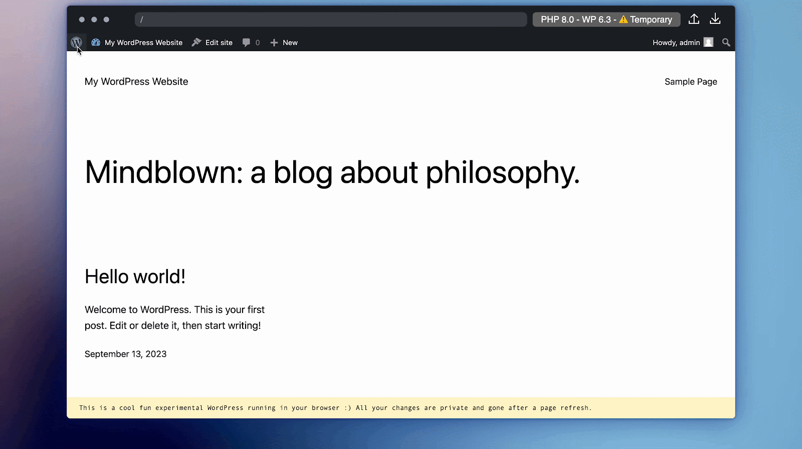 WordPress Playground: WordPress Playground: