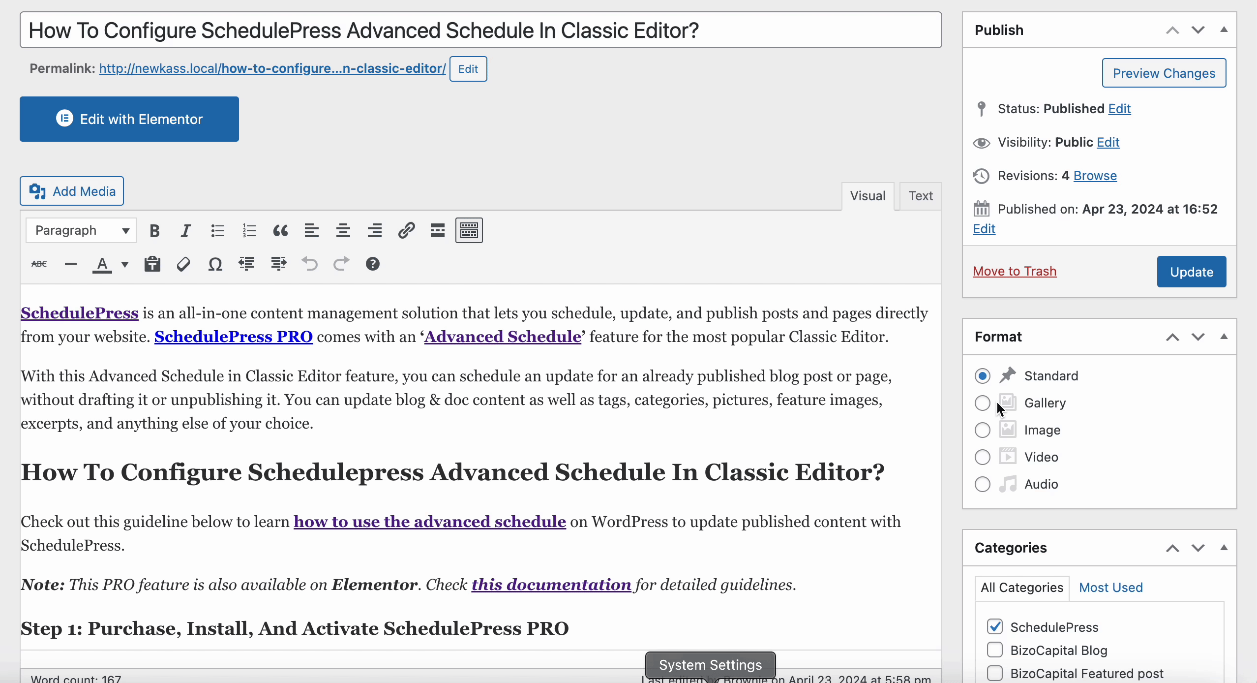 Advanced Schedule In SchedulePress SchedulePress Advanced Schedule In Classic Editor