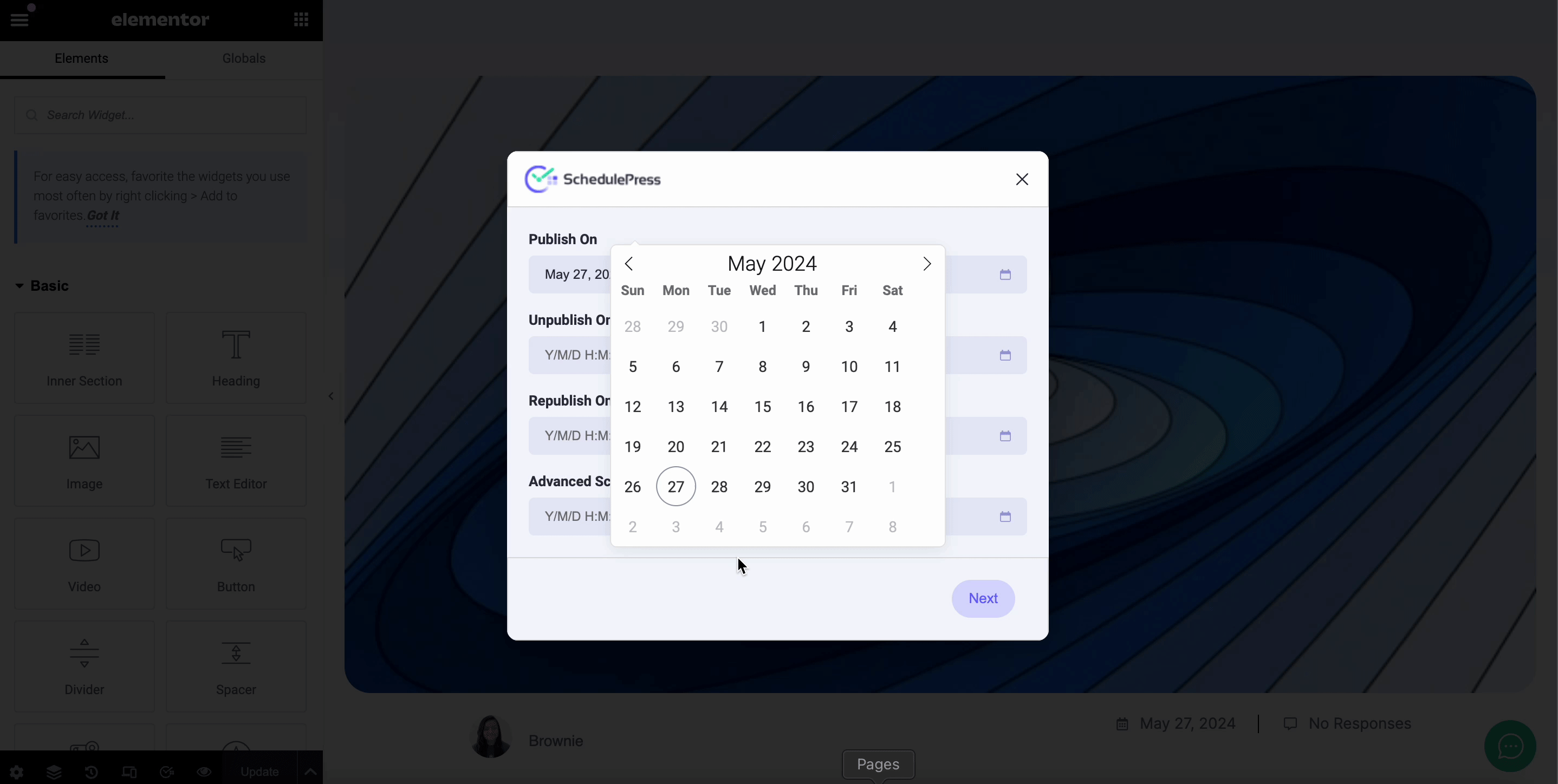republish or unpublish posts from Elementor schedule, republish, or unpublish posts & pages for Elementor