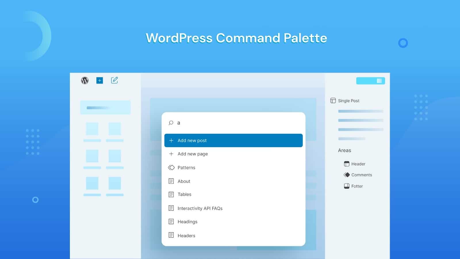 WordPress Command Palette WordPress Command Palette