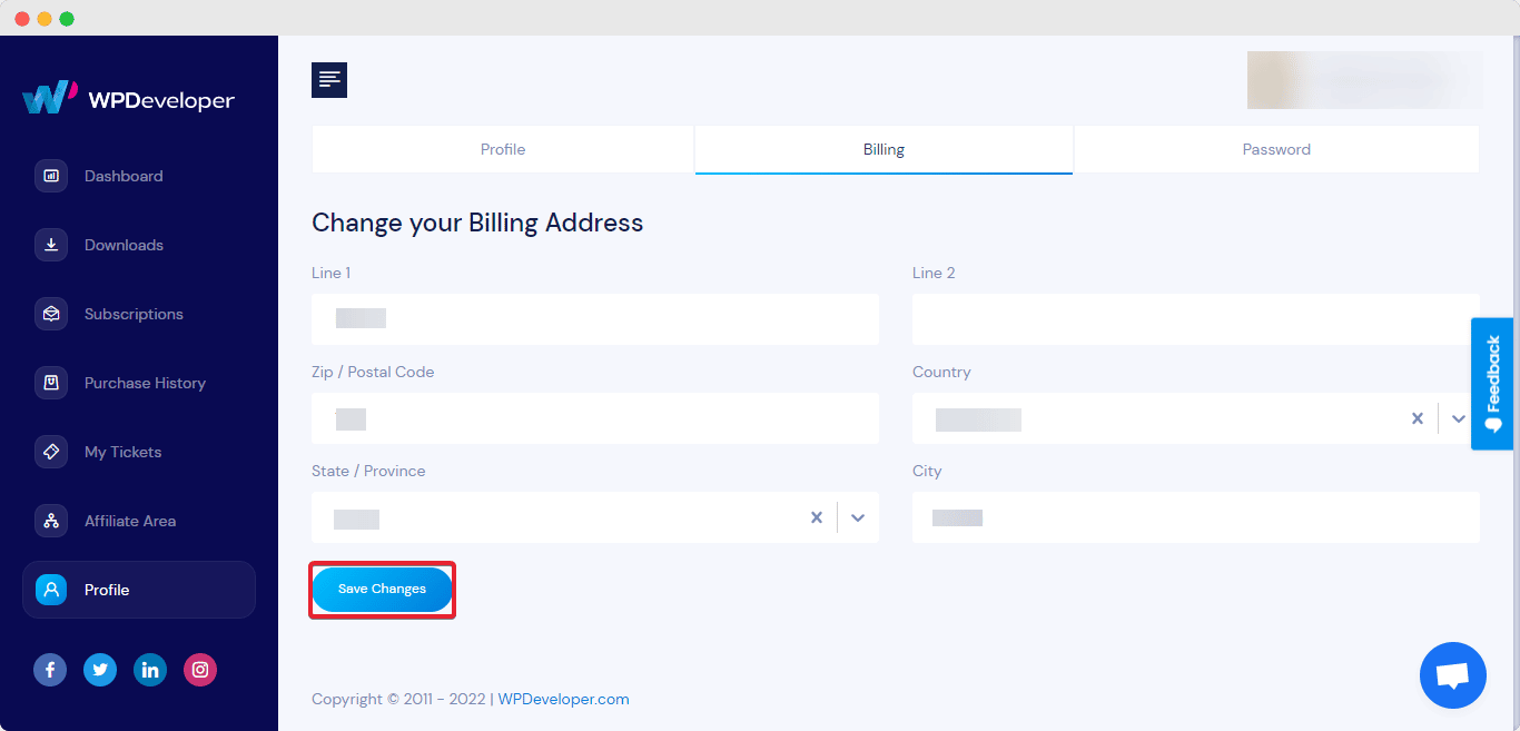 update account information update account information