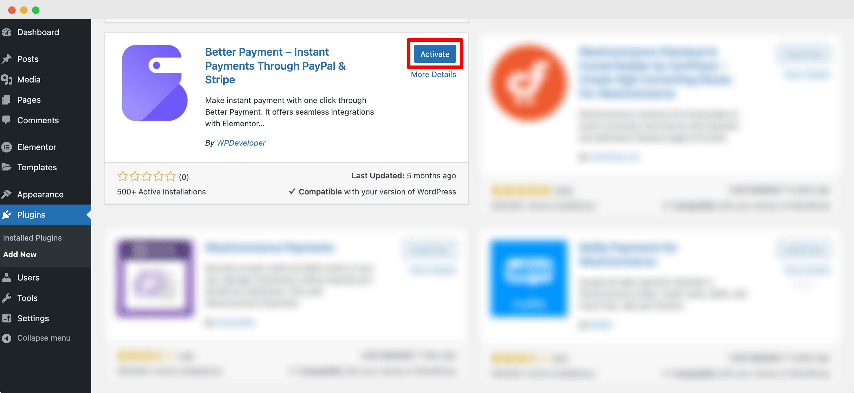 install and activate better payment install and activate better payment