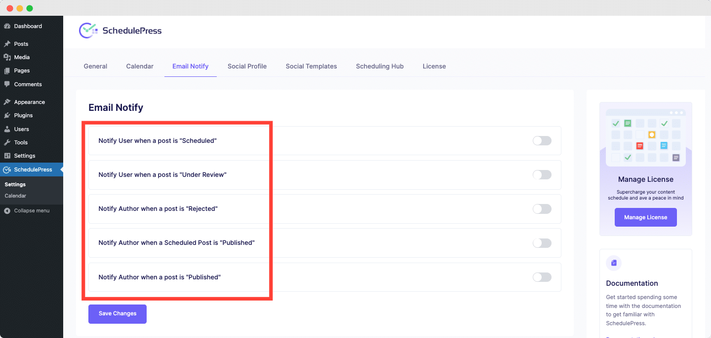 email notification with schedulepress email notification with schedulepress