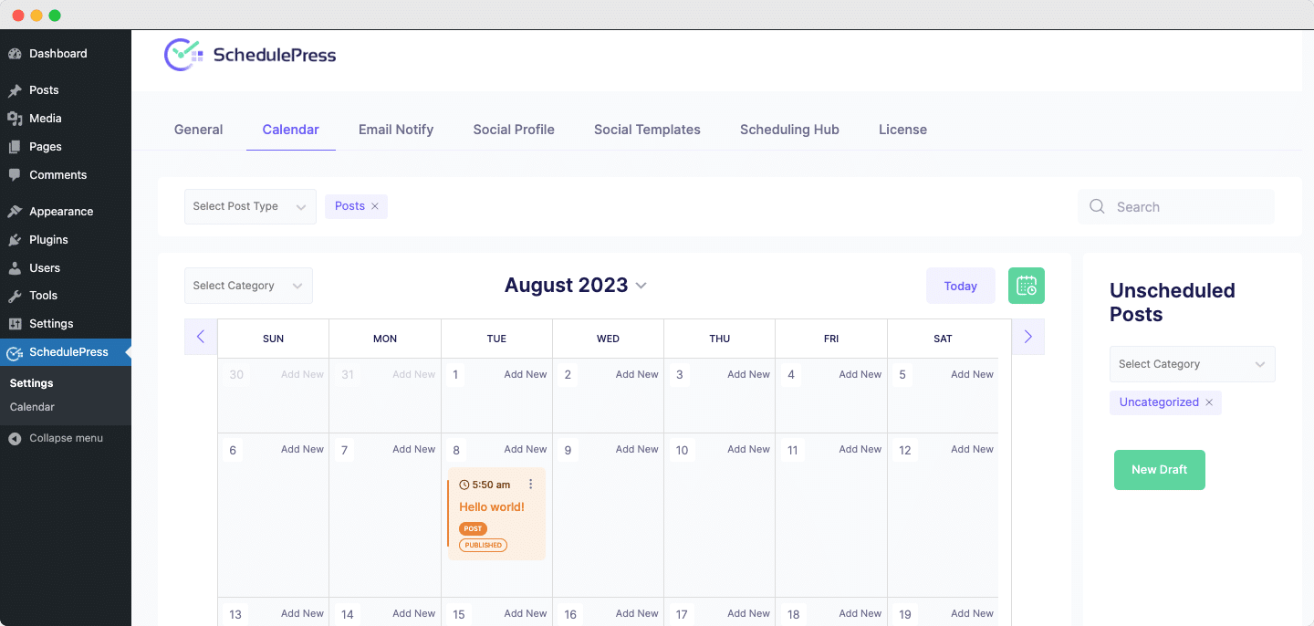 Default WordPress Schedule SchedulePress Default WordPress Schedule SchedulePress
