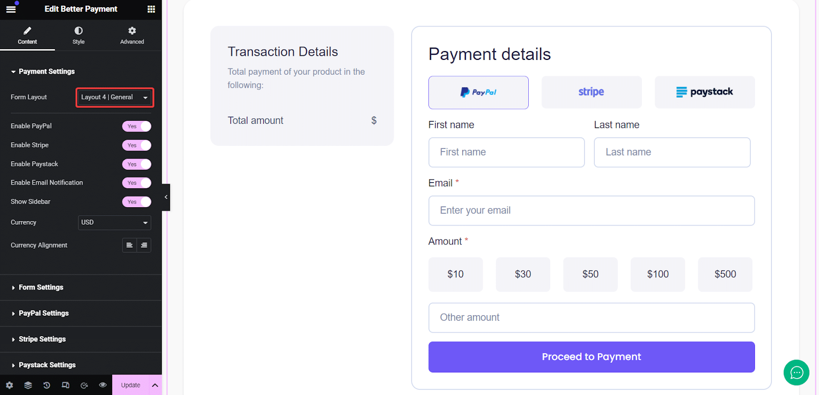Update Form Layouts Update Form Layouts