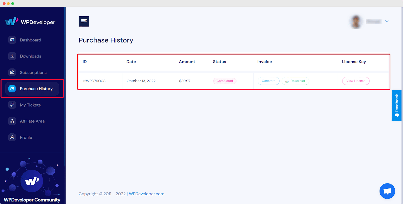 Review Purchase History Review Purchase History