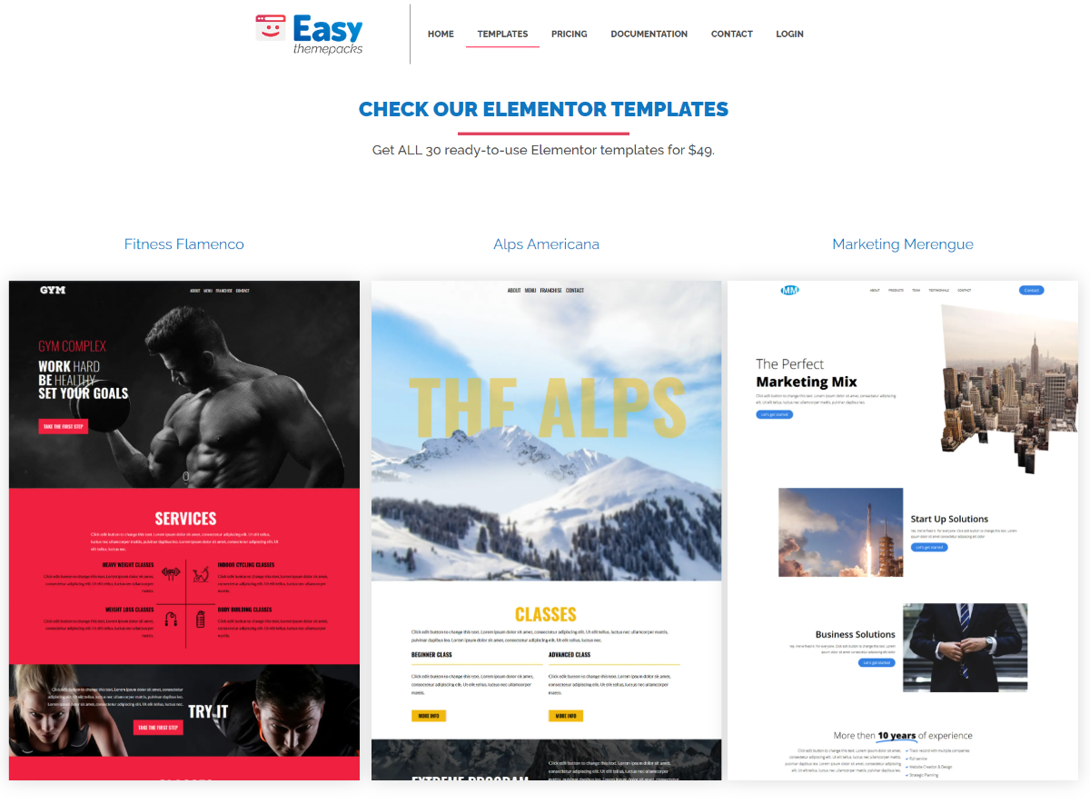Elementor templates library Elementor templates library